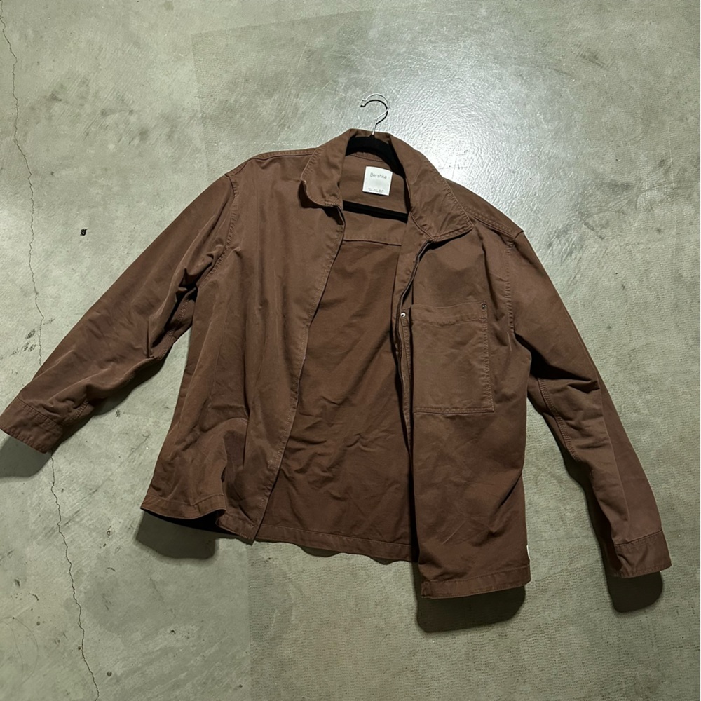 Bershka zip through overshirt in brown - Picture 5 of 9